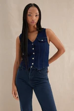 Trendyol Dark Blue Denim Vest