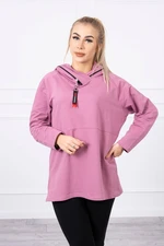 Tunic with zipper on hood Oversize dark pink