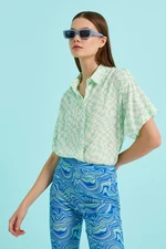 Koton Women's Green Patterned Shirt