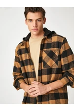 Koton Checkered Lumberjack Shirt with Pockets and Collar Detail with Buttons.