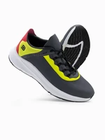 Ombre Men's sneakers with neon inserts - graphite