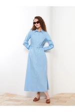 LC Waikiki Straight Long Sleeve Poplin Women's Shirt Dress