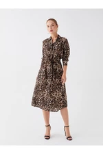 LC Waikiki Patterned Long Sleeve Women's Shirt Dress