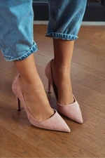 NİŞANTAŞI SHOES Vanessa Powder Suede Pointed Toe Women's Stilettos