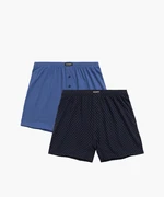 Pánské volné boxerky ATLANTIC 2Pack - modré se vzorem