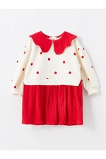 LC Waikiki LCW Baby Collar Long Sleeve Polka Dot Baby Girl Dress