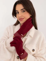 Women's burgundy gloves