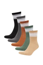 DEFACTO Men's Comfortable Elastic 5-Pack Cotton Ankle Socks