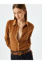 Koton Light Brown Women's Shirt