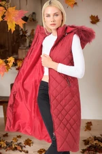 Z6718 DEWBERRY WOMEN'S VEST-PLAIN BURGUNDY