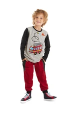 Denokids Fire Brigade Boy's Long Sleeve T-shirt Trousers Set