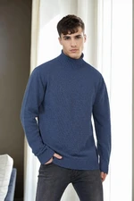 75046 Dewberry Turtleneck Mens Sweater-INDIGO