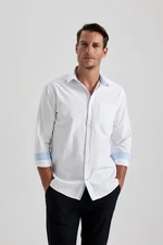 DEFACTO Regular Fit Oxford Basic Plain Long Sleeve White Shirt