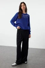 Trendyol Saks Soft Textured Stone Detailed Knitwear Sweater