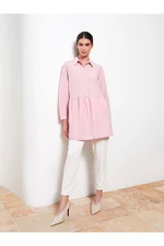 LC Waikiki Shirt Collar Plain Long Sleeve Poplin Women's Tunic