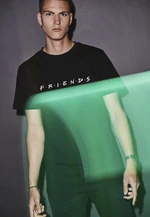 Black T-shirt with friends logo