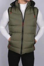 16683 Dewberry Hooded Mens Vest-Khaki