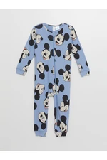 LC Waikiki Crew Neck Mickey Mouse Printed Baby Boy Jumpsuit