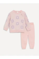 LC Waikiki Crew Neck Long Sleeve Patterned Baby Girl Knitwear Sweater and Trousers Set of 2