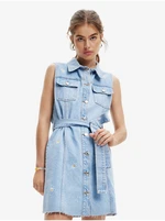 Light Blue Denim Shirt Dress Desigual Virginnie - Women