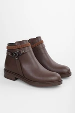 Shoeberry Women's Riley Brown Leather Boots