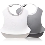 Twistshake Bib bryndák 4+m Pastel Grey White 2 ks