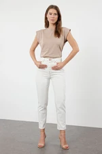 Trendyol White High Waist Mom Jean