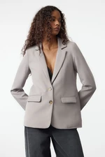 Trendyol Grey Regular Lined Buttoned Woven Blazer Jacket