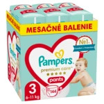 PAMPERS Premium Care Pants Plienkové Nohavičky, veľkosť 3, 6kg-11kg 144 ks