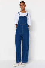 Trendyol Dark Blue Denim Overalls Jumpsuit