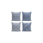 Súprava 4 dekoratívnych obliečok na vankúše Minimalist Cushion Covers Minimalist Drawing Blue, 45 x 45 cm