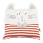 Červený detský vankúšik s prímesou bavlny Mike & Co. NEW YORK Pillow Toy Big Cat, 29 x 29 cm