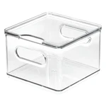 Transparentný úložný box s vekom iDesign The Home Edit, 15,2 x 15,2 cm