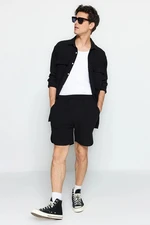 Trendyol Men's Black Oversize Fit Linen Textured Shirt