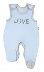 Kojenecké bavlněné dupačky Baby Nellys, Love - modré, vel. 56 (1-2m)