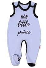 Baby Nellys Kojenecké bavlněné dupačky, Little Prince - modré, vel. 62 (2-3m)