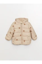 LC Waikiki Hooded Long Sleeve Patterned Coat for Baby Girl