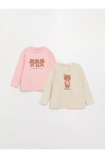 LC Waikiki Crew Neck Long Sleeve Baby Girl T-Shirt, Pack of 2