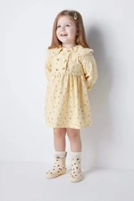 DEFACTO Regular Fit Flower Long Sleeve Woven Dress