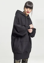 Women's long oversize hooded jacket black