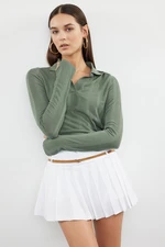 Trendyol Green Basic Polo Neck Fine Knitwear Sweater