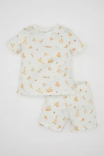 DEFACTO Baby Boy Safari Patterned Short Sleeve Shorts Cotton Pajama Set