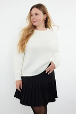 Trendyol Curve Ecru Crew Neck Soft Textured Knitwear Sweater