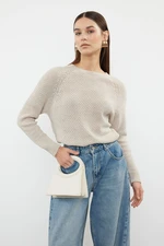 Trendyol Stone Raglan Sleeve Seamless Knitwear Sweater