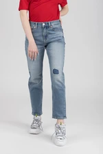 Tommy Jeans Rifle - IZZY HIGH RISE SLIM ANKLE ACR modré