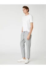 Koton Men's Clothing. Basic Woven Trousers with Tie Waist, Pocket Detailed