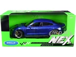 Porsche Taycan Turbo S Blue Metallic "NEX Models" 1/24 Diecast Model Car by Welly