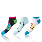 Sada tří párů unisex ponožek v černé, bílé a světle modré barvě Bellinda CRAZY IN-SHOE SOCKS 3x