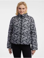 Orsay Women's Grey-Black Patterned Quilted Jacket - Women's