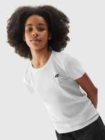 Girls' smooth T-shirt 4F - white